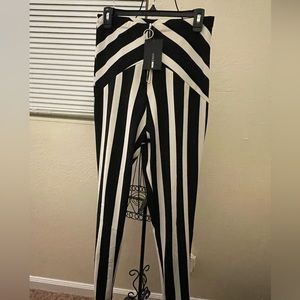 Black/ White striped pants XL